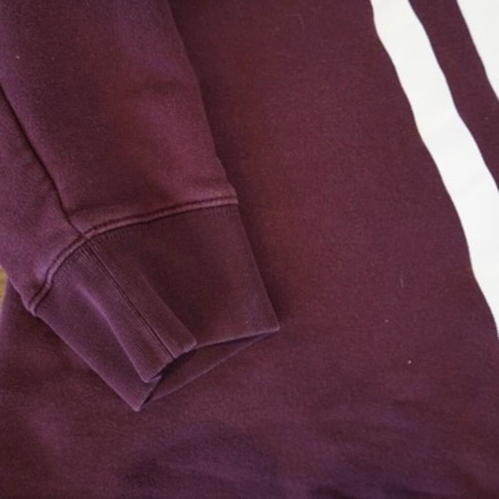 Tory Burch Sport French Terry Chevron Pullover Hoodie Maroon Womens Size Medium - Picture 7 of 7